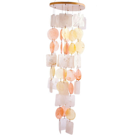 Windspiel / Mobile in frischen Pastellfarben gelb / orange