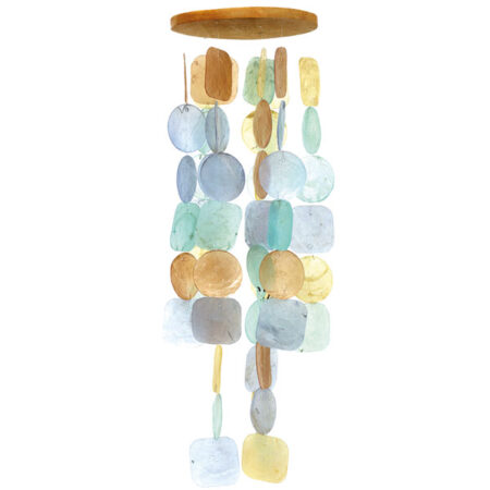 Windspiel / Mobile in frischen Pastellfarben gelb & hellblau