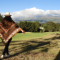 Anden Poncho (Umhang, Überwurf) Alpaka aus Ecuador,,, Dreieck für Frauen.