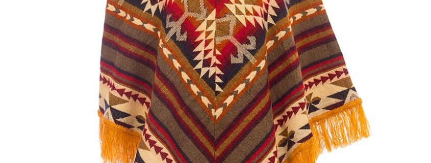 Anden Poncho (Umhang, Überwurf) Alpaka aus Ecuador,,, Dreieck für Frauen.