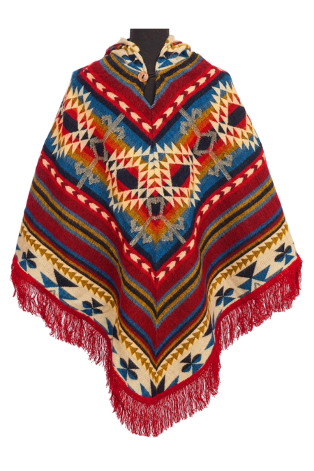 Anden Poncho (Umhang, Überwurf) Alpaka aus Ecuador,,, Dreieck für Frauen.