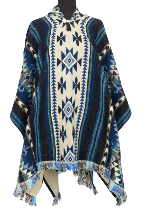 Anden Poncho (Umhang, Überwurf) Alpaka aus Ecuador,,, Unisex, für Männer und Frauen.