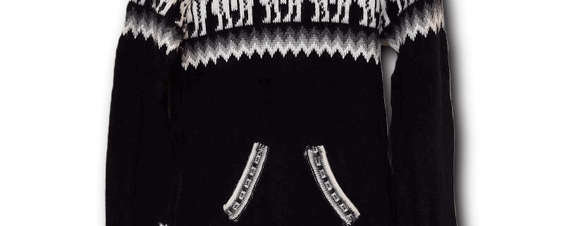 Leichter Poncho-Pullover aus den Anden Südamerikas. Ein modischer Mix aus Poncho und Pullover