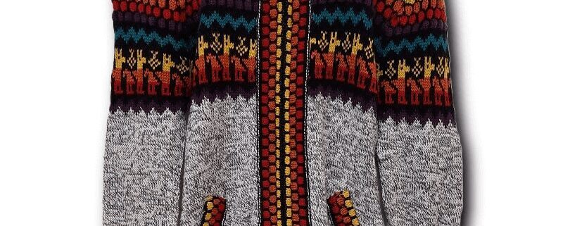 Pullover / Jacke Alpaka aus Peru für Damen mit Reißverschluss und 2 Taschen