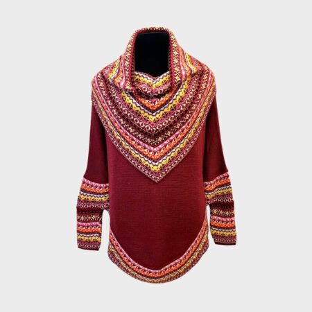 Poncho (Umhang, Überwurf) Alpaka mit Rollkragen und Ärmeln. Eine einzigartig modische wie funktionale Serie von Ponchos für die Damenwelt.