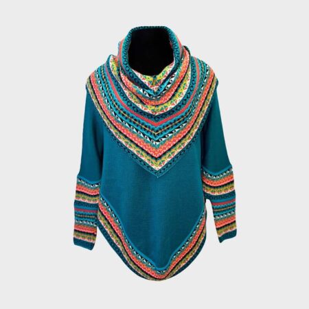 Poncho (Umhang, Überwurf) Alpaka mit Rollkragen und Ärmeln. Eine einzigartig modische wie funktionale Serie von Ponchos für die Damenwelt.